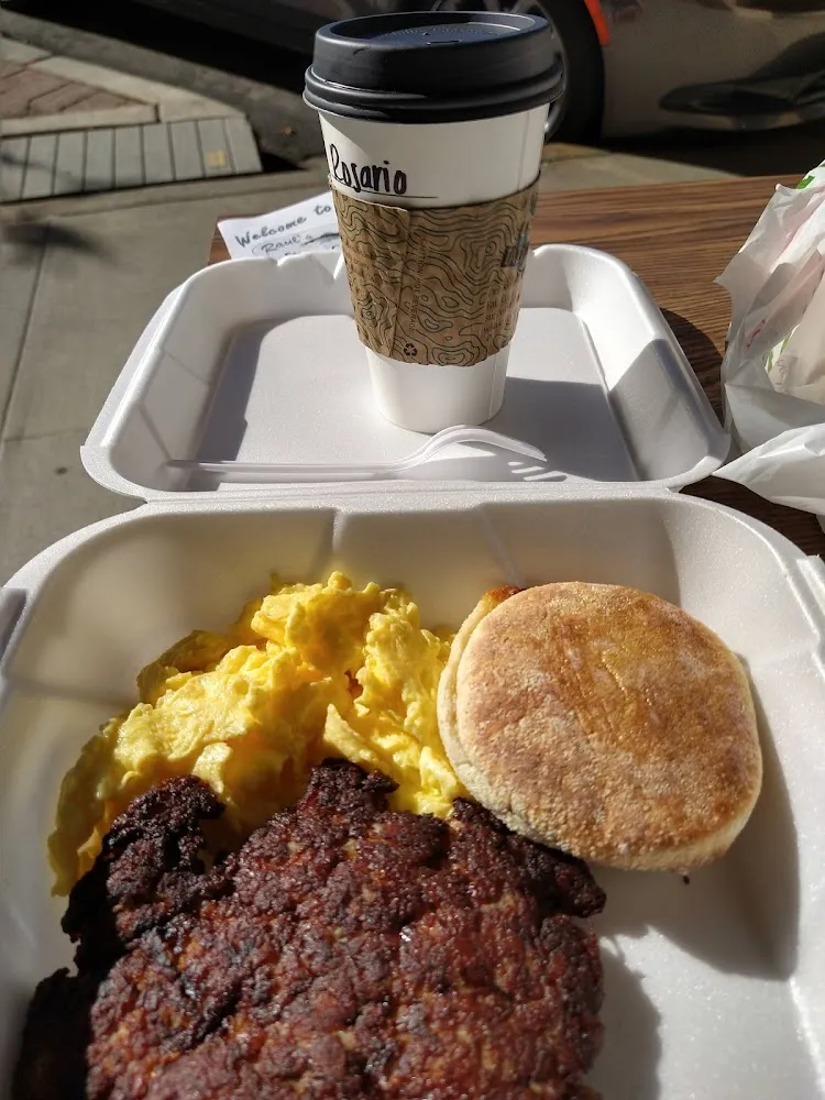 Sausage and Eggs and Toast or English Muffin